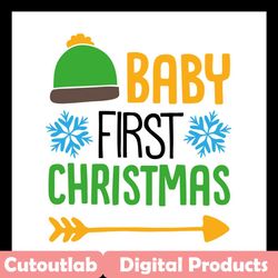 Baby first christmas SVG Files For Silhouette, Files For Cricut, SVG, DXF, EPS, PNG Instant Download