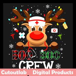 Boo Boo Crew Svg, Christmas Svg, Boo Boo Crew Svg, Reindeer Svg, Reindeer Nurse Svg, Buffalo Plaid Nurse Svg, Christmas