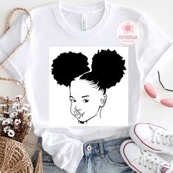 Afro Girl Silhouette SVG Files For Silhouette, Files For Cricut, SVG, DXF, EPS, PNG Instant Downloada