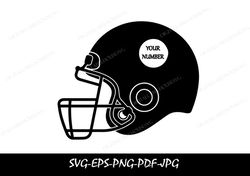 FOOTBALL HELMET SVG Cut File, Football Helmet Cutting File, Football Helmet Silhouette, Football Helmet Clipart,Customiz