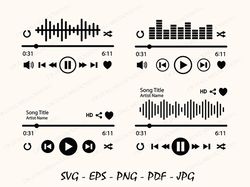 Music Player Svg Bundle, Music Player Display Audio Control Svg, Play Buttons Svg, Music Player Png,Cut File,Instant Dow