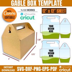 gable box template bundle, gable box svg, box svg, gift box svg, box template svg, party favor box, cricut cut files, si