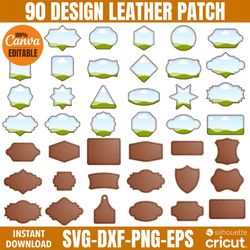 Leather Patch Svg, Leather Patch Template, Custom Leather Patch Hat, Hat Patches Svg, Patch Shape With Stitshes Svg, Lea