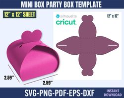 mini box template svg, gift box svg, box svg, box template svg, party favor box svg, box template svg, gable box templat
