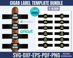 cigar wrapper template, cigar label template bundle, cigar sticker template svg, cigar wrap template, digital download