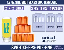 1.2 oz shot glass box template svg, shot glass box template, shot glass box svg, gift box, party favor box, box svg, cus