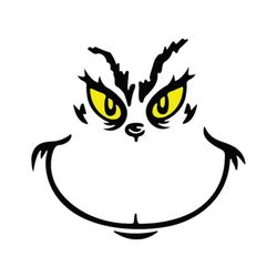 SVG Grinch Grinch Face Yellow Eyes Cute Christmas Instant download