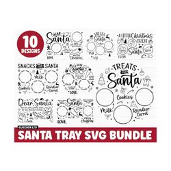 Dear Santa Tray SVG Bundle, Christmas SVG, Santa Tray SVG, Santa Plate svg, Santa Milk Cookies svg, Cookies for Santa sv