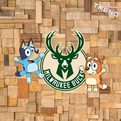 Bluey And Bingo Milwaukee Bucks NBA Svg Digital Download
