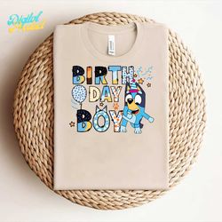 3-Retro Birthday Boy Party Bluey PNG