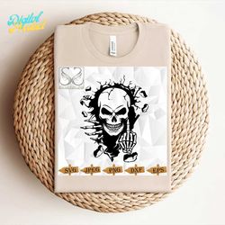 Skull in the Wall Svg | Skull clipart | Skeleton Svg | Printable File | Skeleton Coming Out of the Wall Svg |Horror Svg