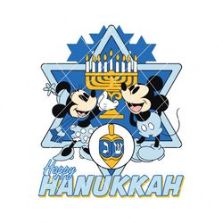 Mickey And Minnie Happy Hanukkah SVG