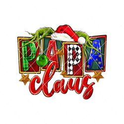 Retro Christmas Papa Claus PNG