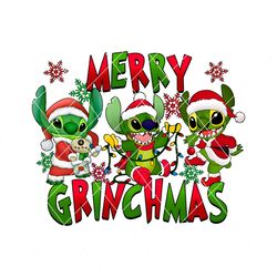 Merry Grinchmas Funny Stitch PNG