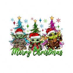 Merry Christmas Baby Yoda PNG