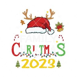 Retro Family Christmas 2023 Santa Hat SVG