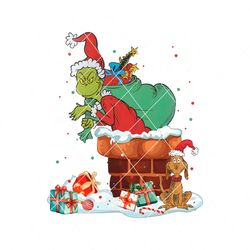 Grinch and Max Dog Christmas Vibe PNG
