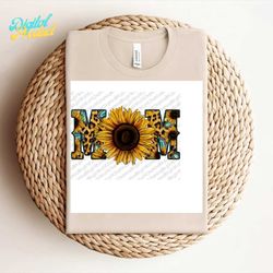 Sunflower Mom Leopard Design PNG,Mother Design Png ,Sunflower Design Png,Leopard Patern,Gemstone Design, Leopard mom png