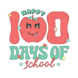 Happy 100 Days of School Retro SVG1