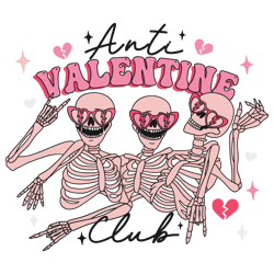 Anti Valentine Club Funny Skeleton SVG