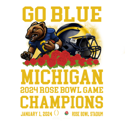 Go Blue Michigan Rose Bowl Game Champions PNG