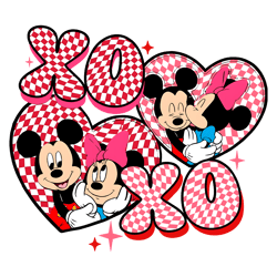 Mickey Minnie Xoxo Heart Valentine PNG