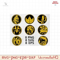 Ranger Cut Files, Power Coin, Dinosaurs Coins , SVG PNG EPS