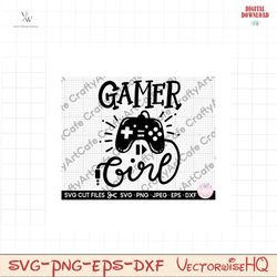 gamer girl svg gamer girl png gamer gaming streamer svg png jpg eps dxf cut file for cricut