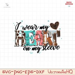 I wear my heart on my sleeve PNG file,Retro Valentine Png