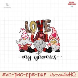 Love my gnomics PNG file, Happy Valentine Png