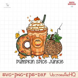 Pumpkin spice junkie PNG, Happy Fall Yall PNG