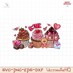 Valentine Cup cakes PNG file, Happy Valentine Png