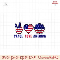 Peace Love America SVG PNG, 4th of July SVG Bundle