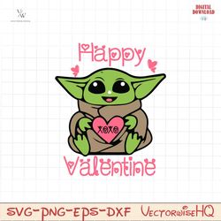 baby yoda valentine's day design sticker png, Happy Valentine Png