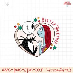 Jack And Sally Better together PNG, Cartoon Valentine Png