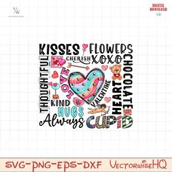 Kisses Flowers Valentine PNG