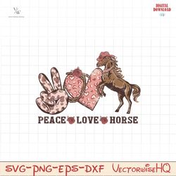 Peace love horse PNG file, Western Valentines Day PNG