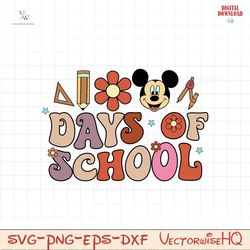 100 Days of school mickey svg png, 100 Days Of School Png Svg