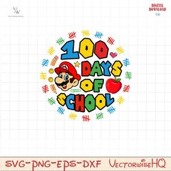 100 days mario png, 100 Days Of School Png Svg