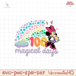 100 days Magical daisy Minnie PNG, 100 Days Of School Png Svg
