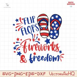 Flip flops fireworks & freedom SVG PNG, 4th of July SVG Bundle