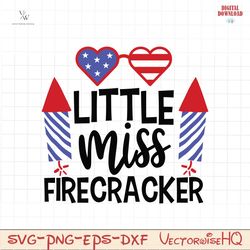 LITTLE MISS FIRECRACKER SVG PNG, 4th of July SVG Bundle