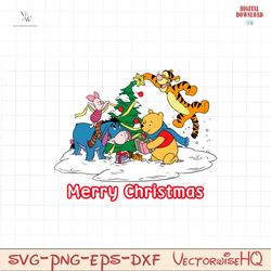 Winnie The Pooh And Friends Christmas SVG