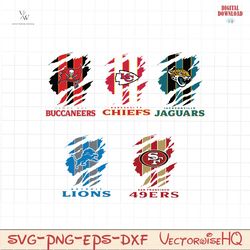 Chiefs Buccaneers 49ers Lions Jaguars Logo Bundle
