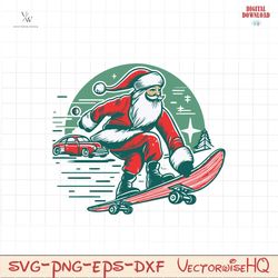 Christmas Santa Claus Skateboard SVG
