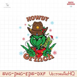 Retro Howdy Grinch Cowboy SVG