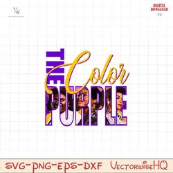 Retro The Color Purple Black Girl PNG