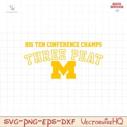 University Of Michigan Big Ten Conference Champs Svg