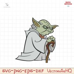 Master Yoda Svg, Star Wars Yoda Svg , Cute Yoda Svg, Eps Png Dxf Clipart, Cut File Cricut Silhouette, Master Yoda Stic