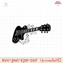 Electric guitar SVG/ Guitar notes DXF/ Guitar Clipart/ Svg Files, printing design, cutting, Guitar silhouette, guitar